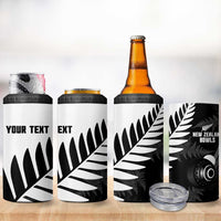 New Zealand Lawn Bowls Custom 4 in 1 Can Cooler Tumbler Aotearoa Silver Fern - Polynesian Pride