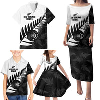New Zealand Lawn Bowls Custom Family Matching Puletasi and Hawaiian Shirt Aotearoa Silver Fern - Polynesian Pride