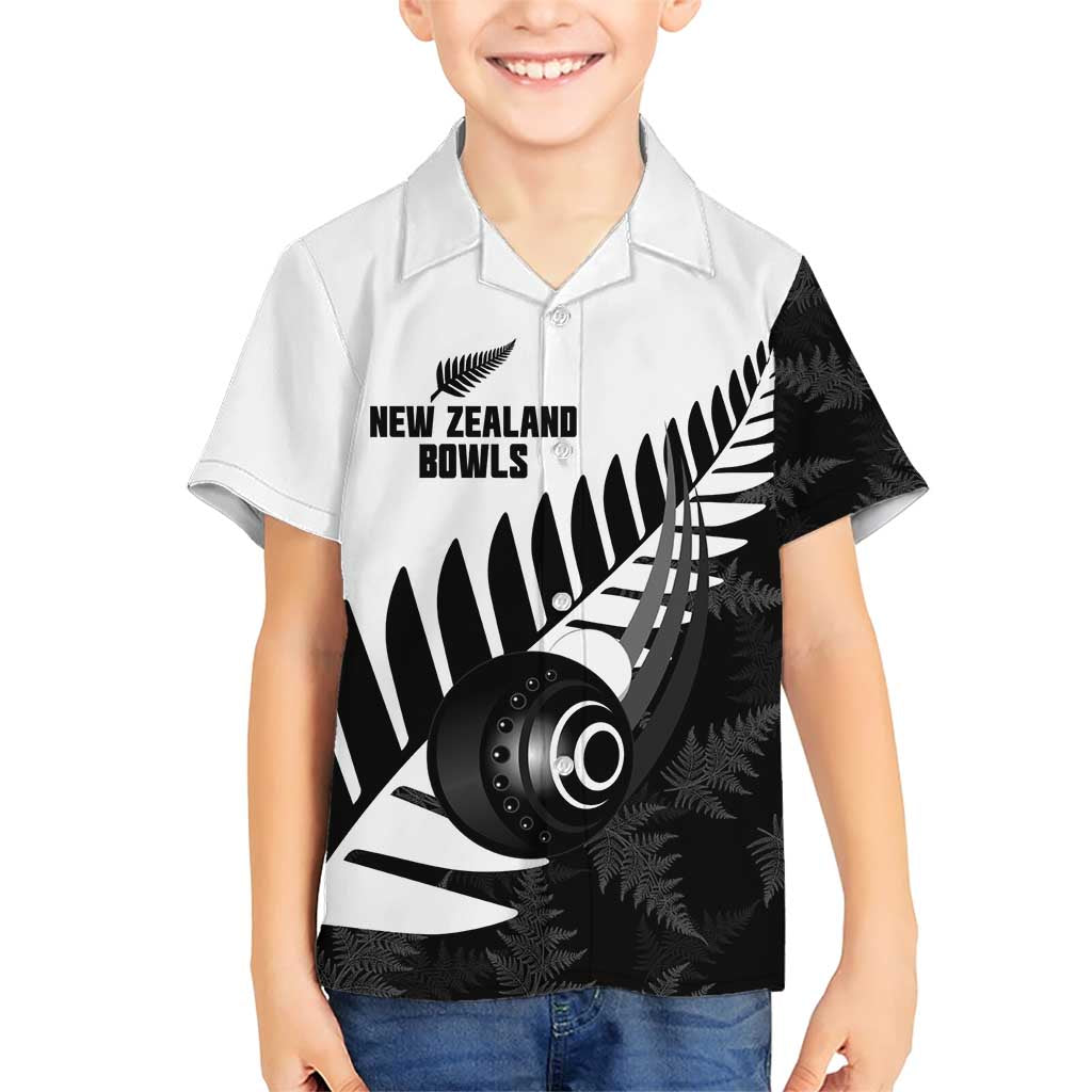 New Zealand Lawn Bowls Custom Family Matching Short Sleeve Bodycon Dress and Hawaiian Shirt Aotearoa Silver Fern - Polynesian Pride