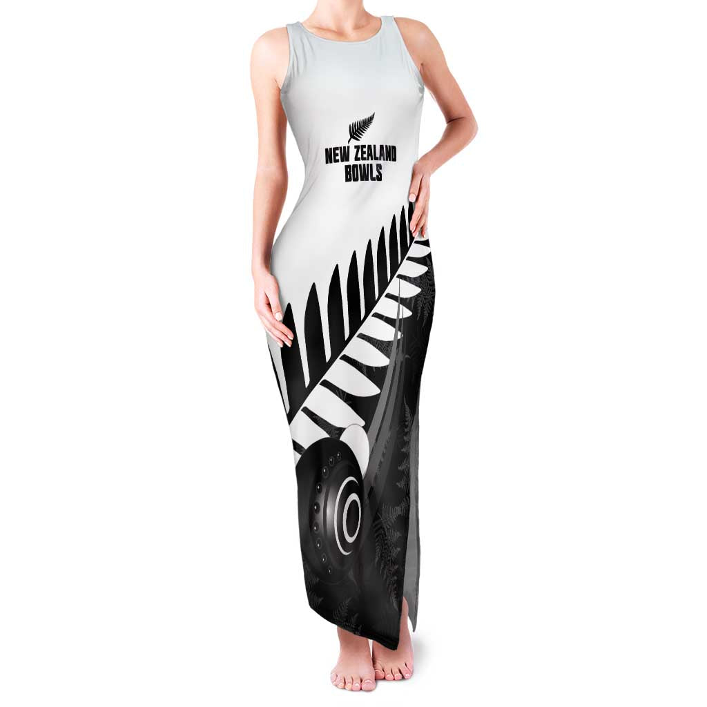 New Zealand Lawn Bowls Custom Family Matching Tank Maxi Dress and Hawaiian Shirt Aotearoa Silver Fern - Polynesian Pride