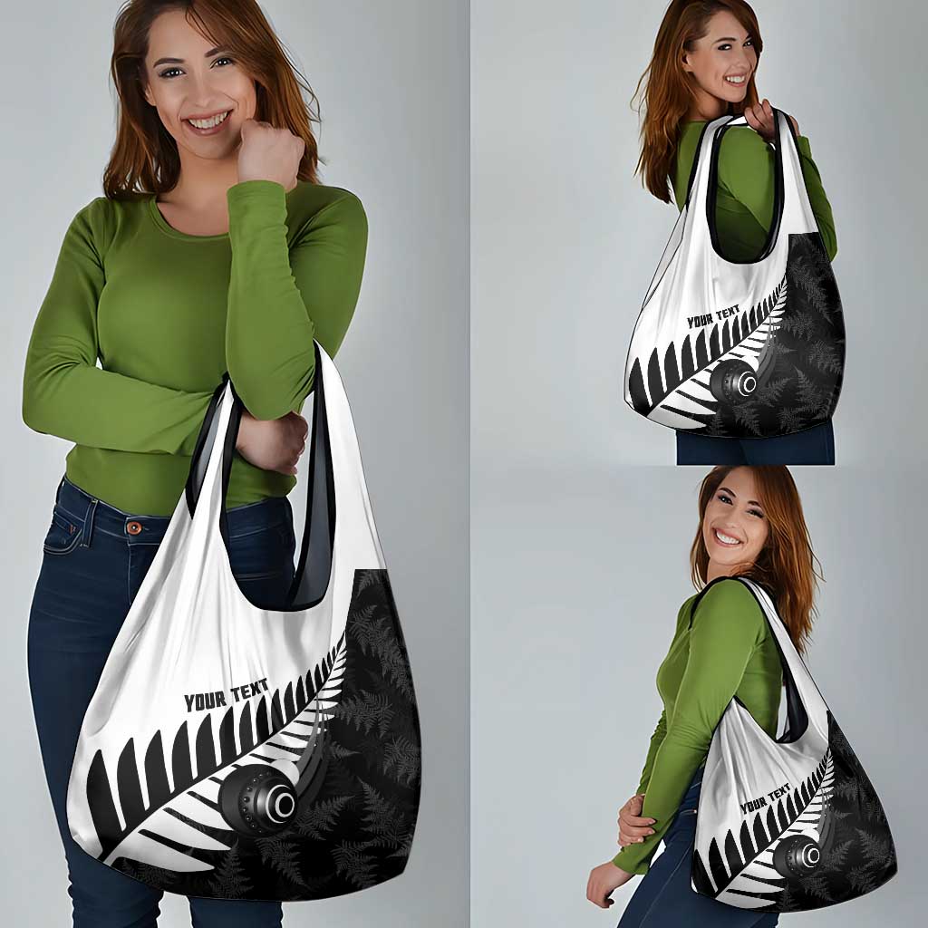 New Zealand Lawn Bowls Custom Grocery Bag Aotearoa Silver Fern - Polynesian Pride