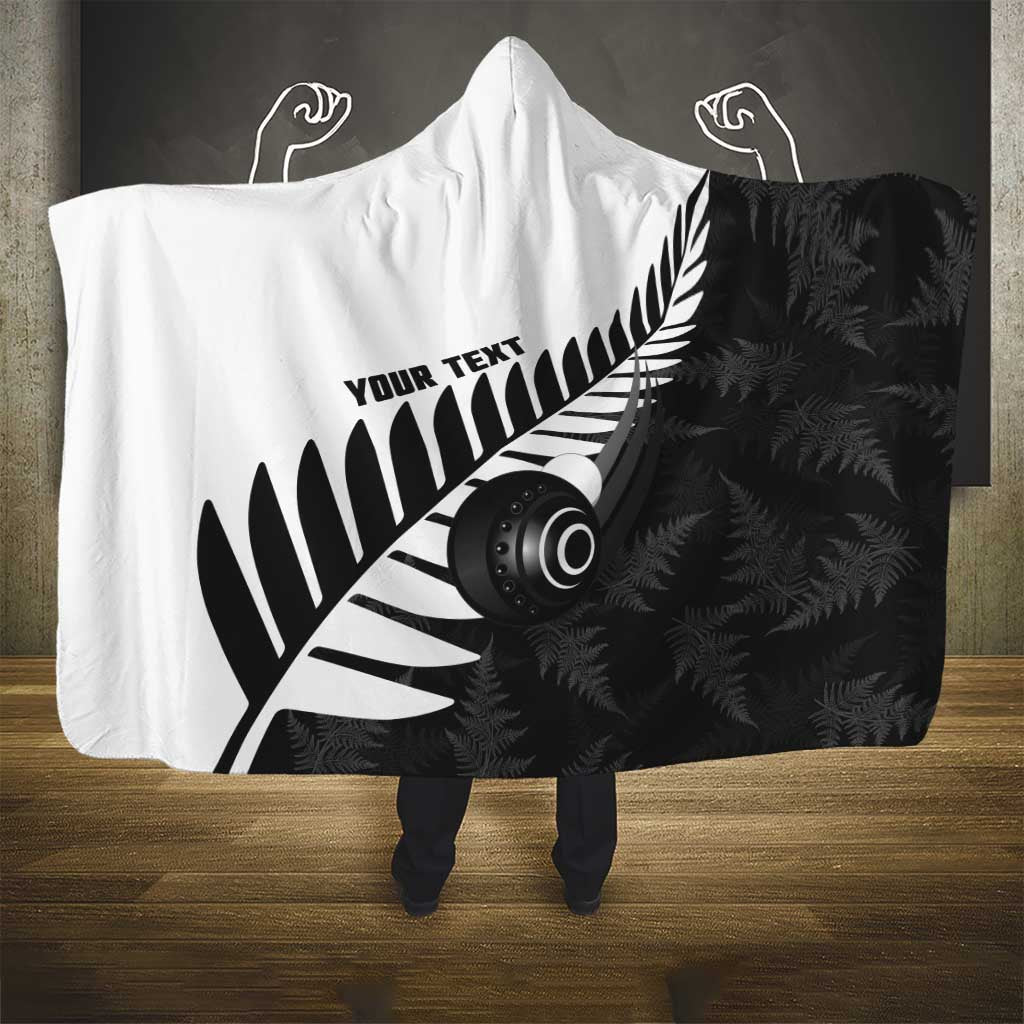 New Zealand Lawn Bowls Custom Hooded Blanket Aotearoa Silver Fern - Polynesian Pride