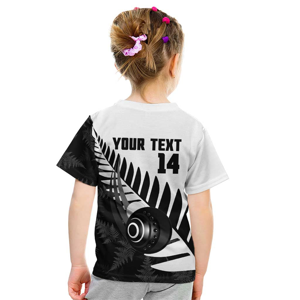 New Zealand Lawn Bowls Custom Kid T Shirt Aotearoa Silver Fern - Polynesian Pride