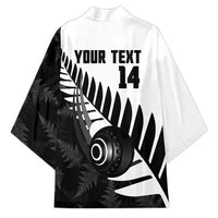 New Zealand Lawn Bowls Custom Kimono Aotearoa Silver Fern - Polynesian Pride