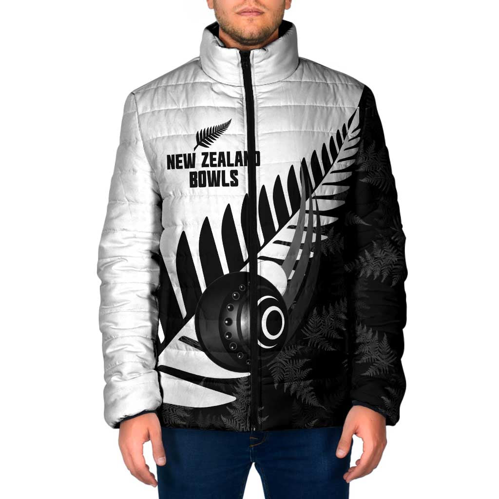 New Zealand Lawn Bowls Custom Padded Jacket Aotearoa Silver Fern - Polynesian Pride
