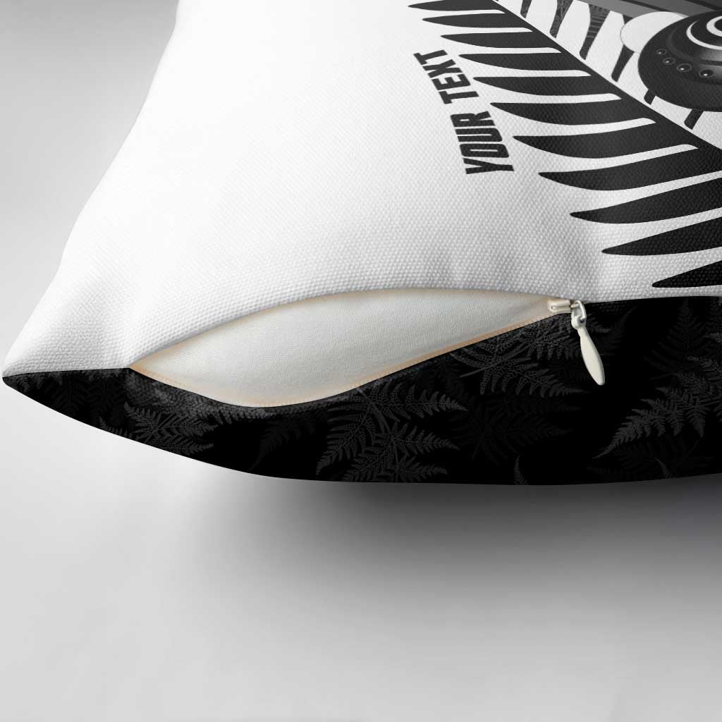 New Zealand Lawn Bowls Custom Pillow Cover Aotearoa Silver Fern - Polynesian Pride