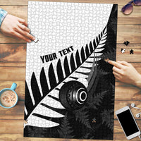 New Zealand Lawn Bowls Custom Puzzle Aotearoa Silver Fern - Polynesian Pride