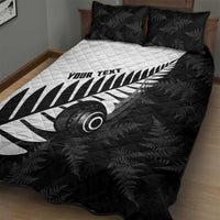 New Zealand Lawn Bowls Custom Quilt Bed Set Aotearoa Silver Fern - Polynesian Pride