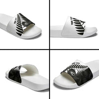 New Zealand Lawn Bowls Custom Slide Sandals Aotearoa Silver Fern - Polynesian Pride