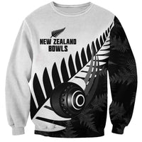 New Zealand Lawn Bowls Custom Sweatshirt Aotearoa Silver Fern - Polynesian Pride
