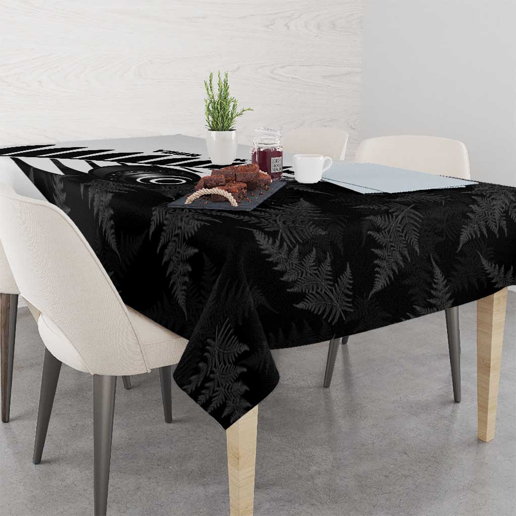 New Zealand Lawn Bowls Custom Tablecloth Aotearoa Silver Fern - Polynesian Pride