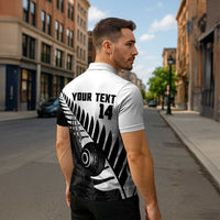 New Zealand Lawn Bowls Custom Zipper Polo Shirt Aotearoa Silver Fern - Polynesian Pride