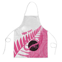 New Zealand Lawn Bowls Breast Cancer Custom Apron Aotearoa Maori Silver Fern Pink Ribbon - Polynesian Pride