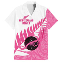 New Zealand Lawn Bowls Breast Cancer Custom Family Matching Puletasi and Hawaiian Shirt Aotearoa Maori Silver Fern Pink Ribbon - Polynesian Pride
