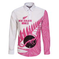 New Zealand Lawn Bowls Breast Cancer Custom Family Matching Puletasi and Hawaiian Shirt Aotearoa Maori Silver Fern Pink Ribbon - Polynesian Pride