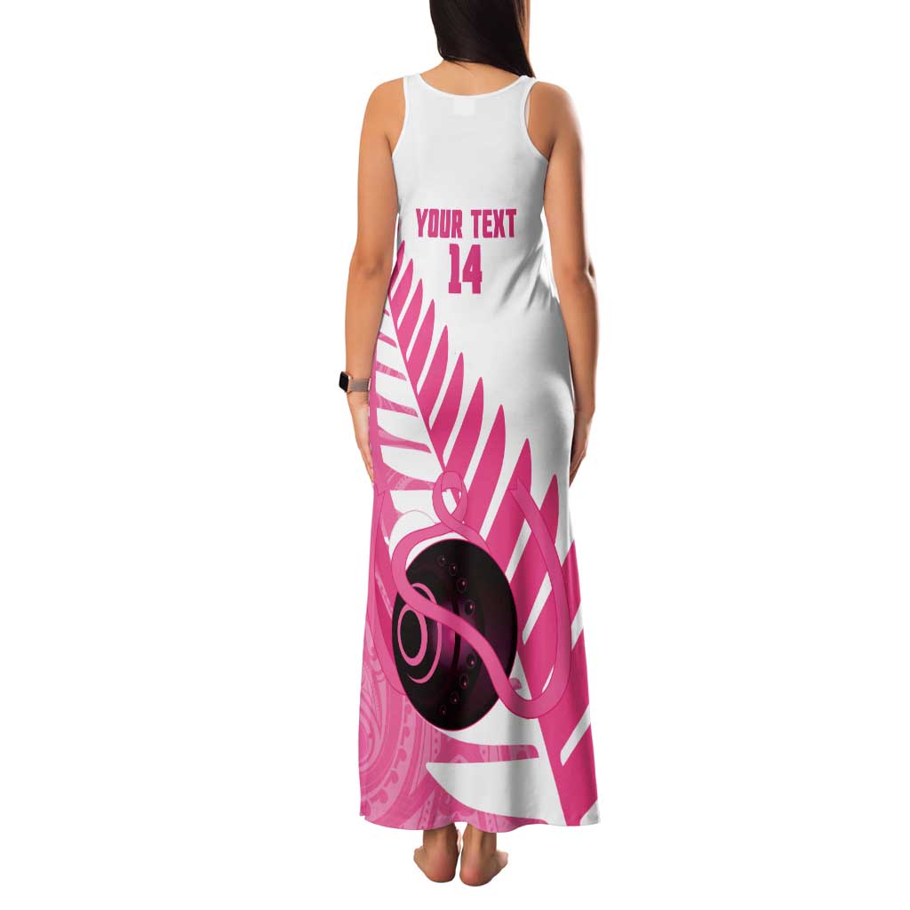 New Zealand Lawn Bowls Breast Cancer Custom Family Matching Tank Maxi Dress and Hawaiian Shirt Aotearoa Maori Silver Fern Pink Ribbon - Polynesian Pride