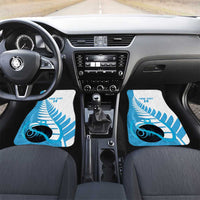 New Zealand Lawn Bowls Prostate Cancer Custom Car Mats Aotearoa Maori Silver Fern Blue Ribbon - Polynesian Pride