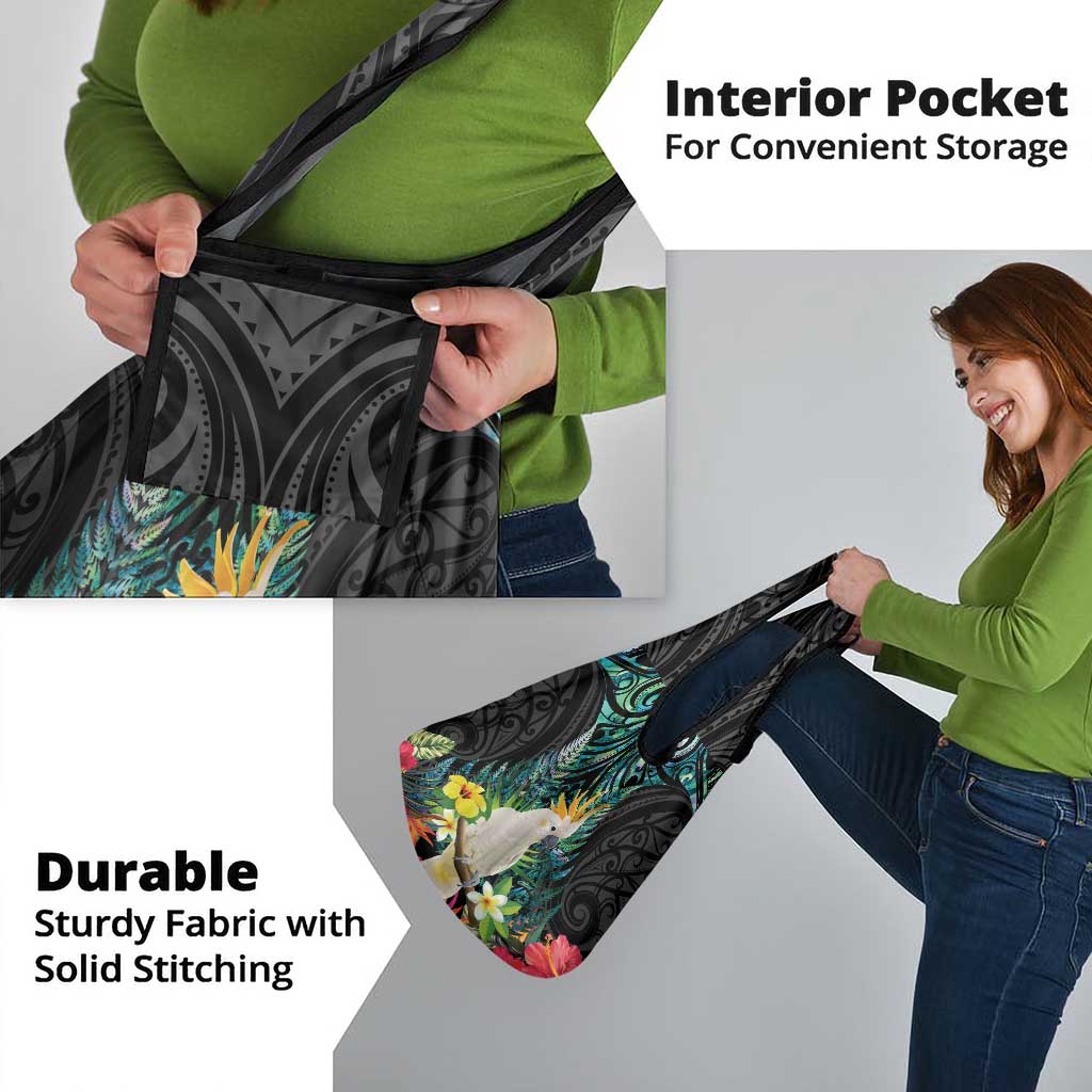 Sulphur-crested Cockatoo New Zealand Grocery Bag Paua Shell Aotearoa Maori Tropical Flowers - Polynesian Pride