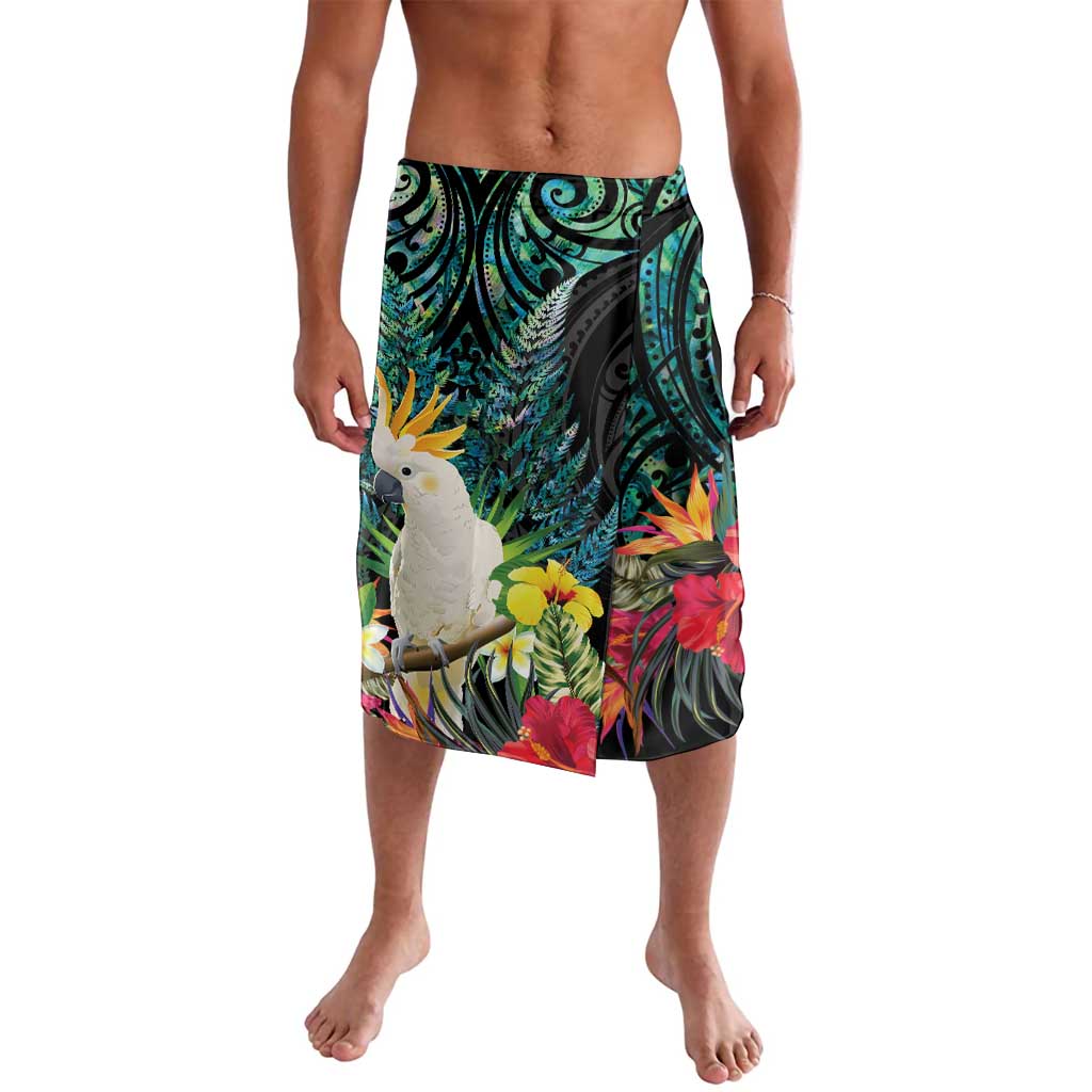 Sulphur-crested Cockatoo New Zealand Lavalava Paua Shell Aotearoa Maori Tropical Flowers - Polynesian Pride