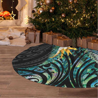 Sulphur-crested Cockatoo New Zealand Tree Skirt Paua Shell Aotearoa Maori Tropical Flowers - Polynesian Pride