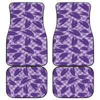 Purple Hawaii Kalo Palaka Motifs Car Mats Hawaiian Taro Leaves Elegant Vibes - Polynesian Pride