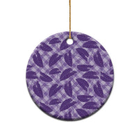 Purple Hawaii Kalo Palaka Motifs Ceramic Ornament Hawaiian Taro Leaves Elegant Vibes - Polynesian Pride