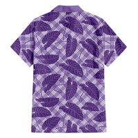 Purple Hawaii Kalo Palaka Motifs Family Matching Puletasi and Hawaiian Shirt Hawaiian Taro Leaves Elegant Vibes - Polynesian Pride