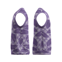 Purple Hawaii Kalo Palaka Motifs Christmas Knitted V-Neck Vest Hawaiian Taro Leaves Elegant Vibes - Polynesian Pride