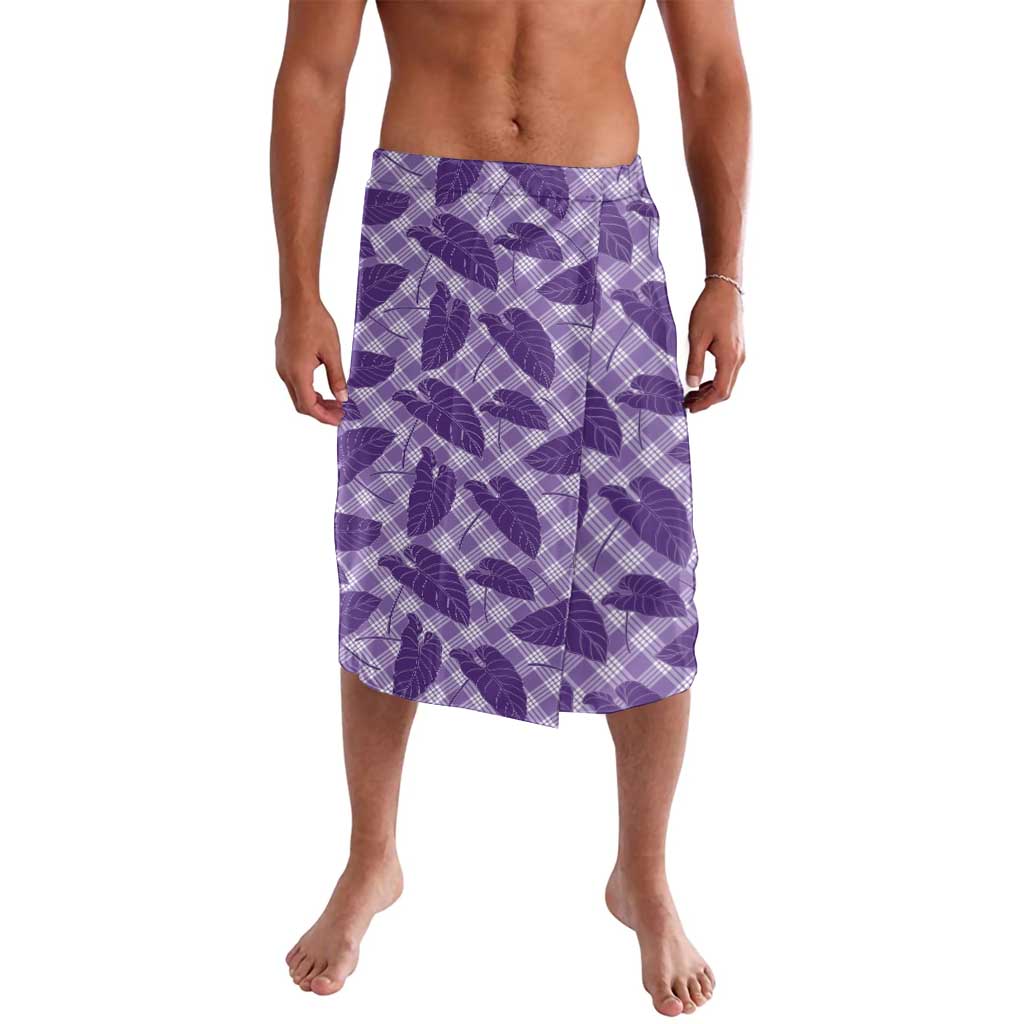 Purple Hawaii Kalo Palaka Motifs Lavalava Hawaiian Taro Leaves Elegant Vibes - Polynesian Pride