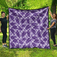 Purple Hawaii Kalo Palaka Motifs Quilt Hawaiian Taro Leaves Elegant Vibes - Polynesian Pride