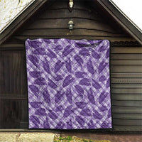 Purple Hawaii Kalo Palaka Motifs Quilt Hawaiian Taro Leaves Elegant Vibes - Polynesian Pride
