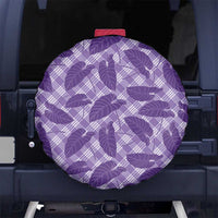 Purple Hawaii Kalo Palaka Motifs Spare Tire Cover Hawaiian Taro Leaves Elegant Vibes - Polynesian Pride