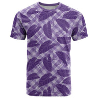 Purple Hawaii Kalo Palaka Motifs T Shirt Hawaiian Taro Leaves Elegant Vibes - Polynesian Pride