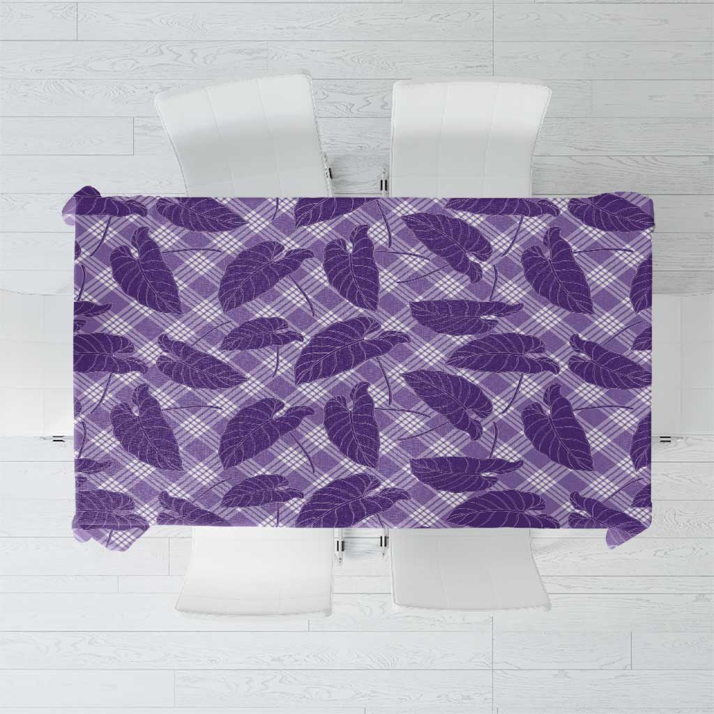 Purple Hawaii Kalo Palaka Motifs Tablecloth Hawaiian Taro Leaves Elegant Vibes LT14 Purple - Polynesian Pride