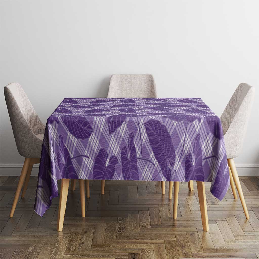 Purple Hawaii Kalo Palaka Motifs Tablecloth Hawaiian Taro Leaves Elegant Vibes LT14 - Polynesian Pride