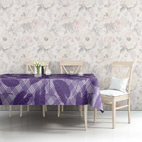 Purple Hawaii Kalo Palaka Motifs Tablecloth Hawaiian Taro Leaves Elegant Vibes LT14 - Polynesian Pride