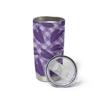 Purple Hawaii Kalo Palaka Motifs Tumbler Cup Hawaiian Taro Leaves Elegant Vibes - Polynesian Pride
