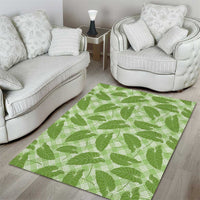 Green Hawaii Kalo Palaka Motifs Area Rug Hawaiian Taro Leaves Elegant Vibes - Polynesian Pride