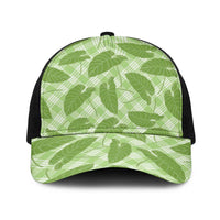 Green Hawaii Kalo Palaka Motifs Baseball Net Cap Hawaiian Taro Leaves Elegant Vibes LT14 One Size Black Green - Polynesian Pride
