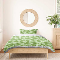 Green Hawaii Kalo Palaka Motifs Bedding Set Hawaiian Taro Leaves Elegant Vibes - Polynesian Pride