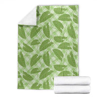 Green Hawaii Kalo Palaka Motifs Blanket Hawaiian Taro Leaves Elegant Vibes - Polynesian Pride