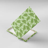 Green Hawaii Kalo Palaka Motifs Canvas Wall Art Hawaiian Taro Leaves Elegant Vibes LT14 With Frame Green - Polynesian Pride