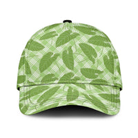 Green Hawaii Kalo Palaka Motifs Classic Cap Hawaiian Taro Leaves Elegant Vibes LT14 Universal Fit Green - Polynesian Pride