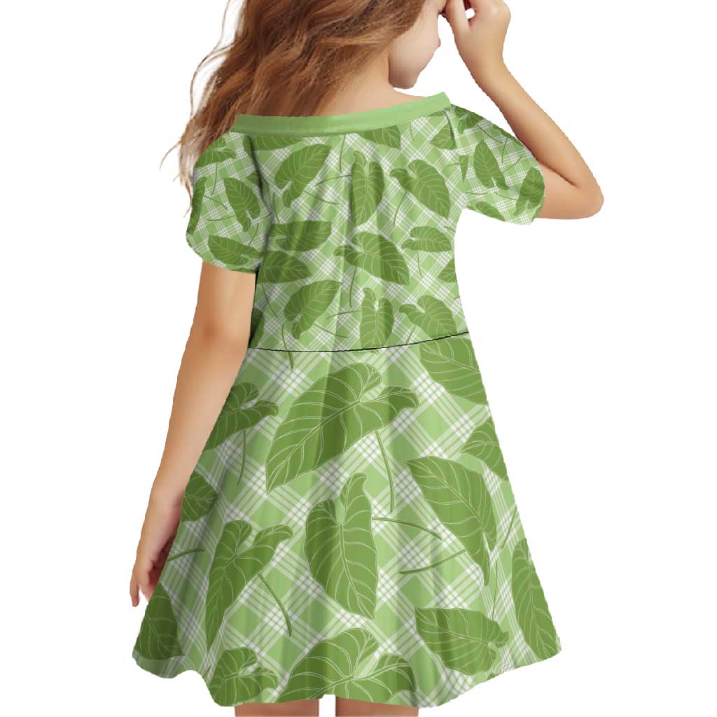 Green Hawaii Kalo Palaka Motifs Family Matching Mermaid Dress and Hawaiian Shirt Hawaiian Taro Leaves Elegant Vibes - Polynesian Pride