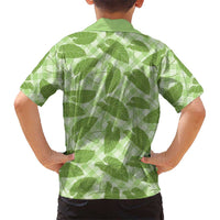 Green Hawaii Kalo Palaka Motifs Family Matching Puletasi and Hawaiian Shirt Hawaiian Taro Leaves Elegant Vibes - Polynesian Pride