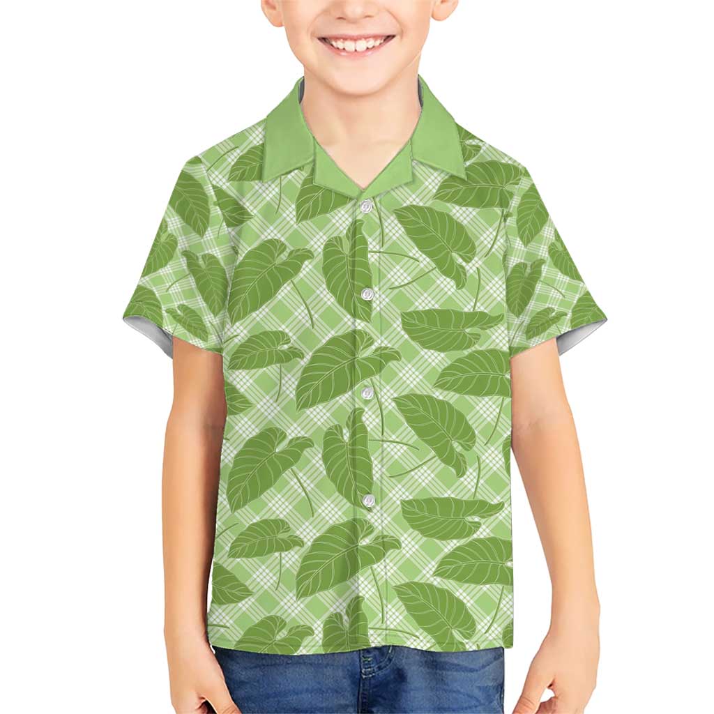 Green Hawaii Kalo Palaka Motifs Hawaiian Shirt Hawaiian Taro Leaves Elegant Vibes - Polynesian Pride