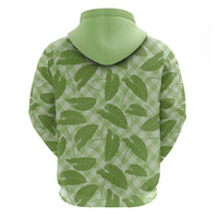 Green Hawaii Kalo Palaka Motifs Hoodie Hawaiian Taro Leaves Elegant Vibes - Polynesian Pride