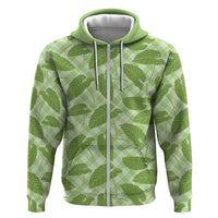 Green Hawaii Kalo Palaka Motifs Hoodie Hawaiian Taro Leaves Elegant Vibes - Polynesian Pride