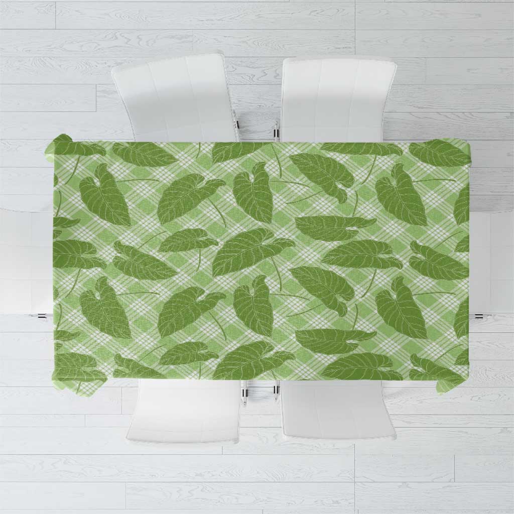 Green Hawaii Kalo Palaka Motifs Tablecloth Hawaiian Taro Leaves Elegant Vibes LT14 Green - Polynesian Pride