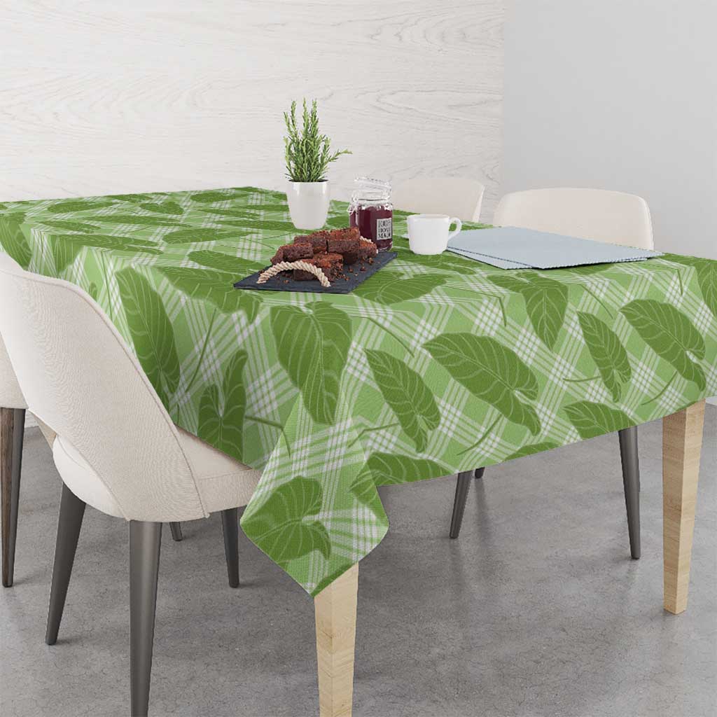 Green Hawaii Kalo Palaka Motifs Tablecloth Hawaiian Taro Leaves Elegant Vibes LT14 - Polynesian Pride